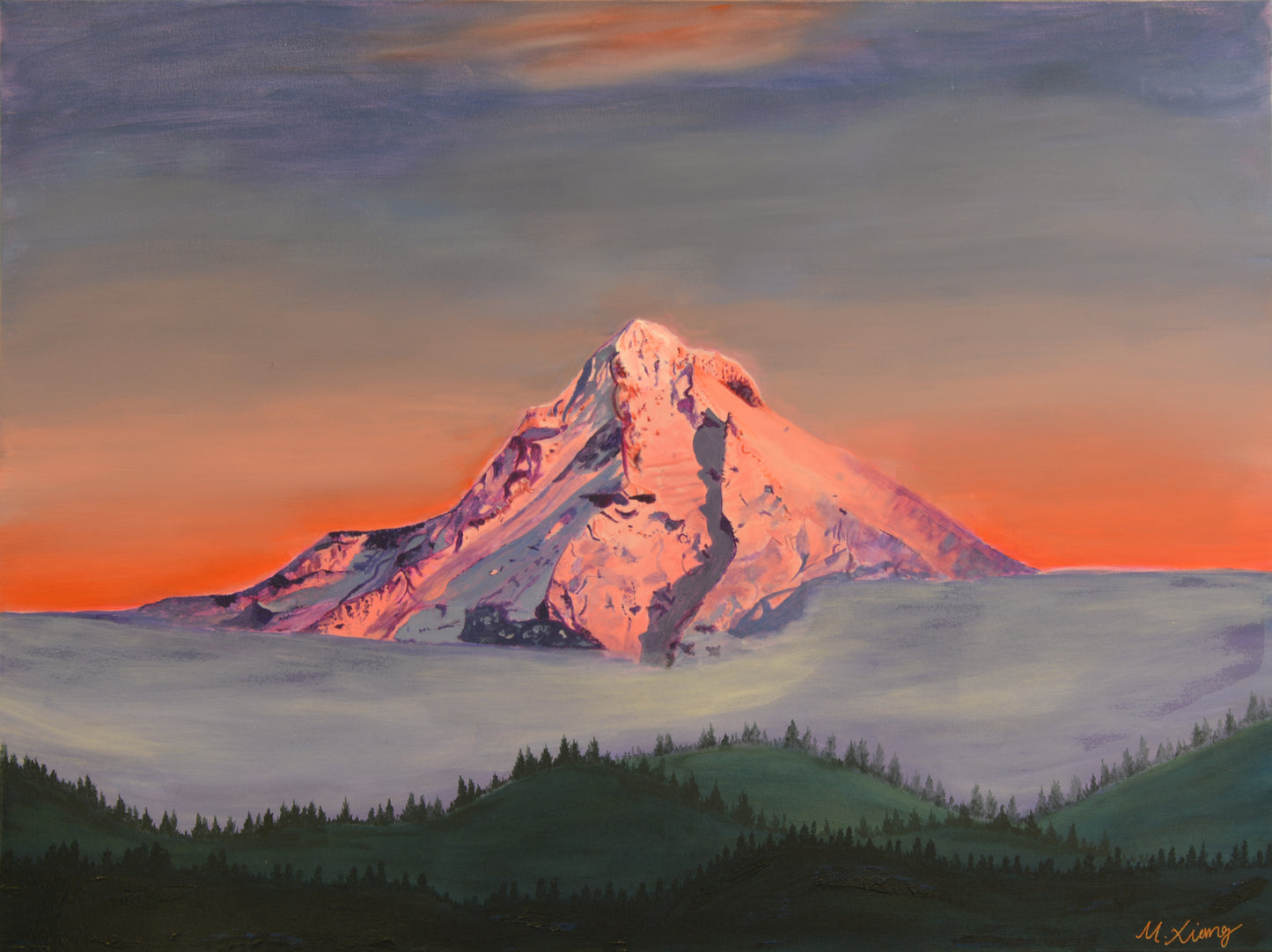 Mt. Hood Alpenglow Giclee Fine Art Print | Wy'East Oregon Painting